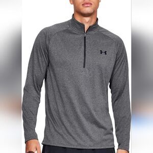 Under Armour Gray Loose Fit Quarter Zip Athletic Pullover Jacket - Size Large